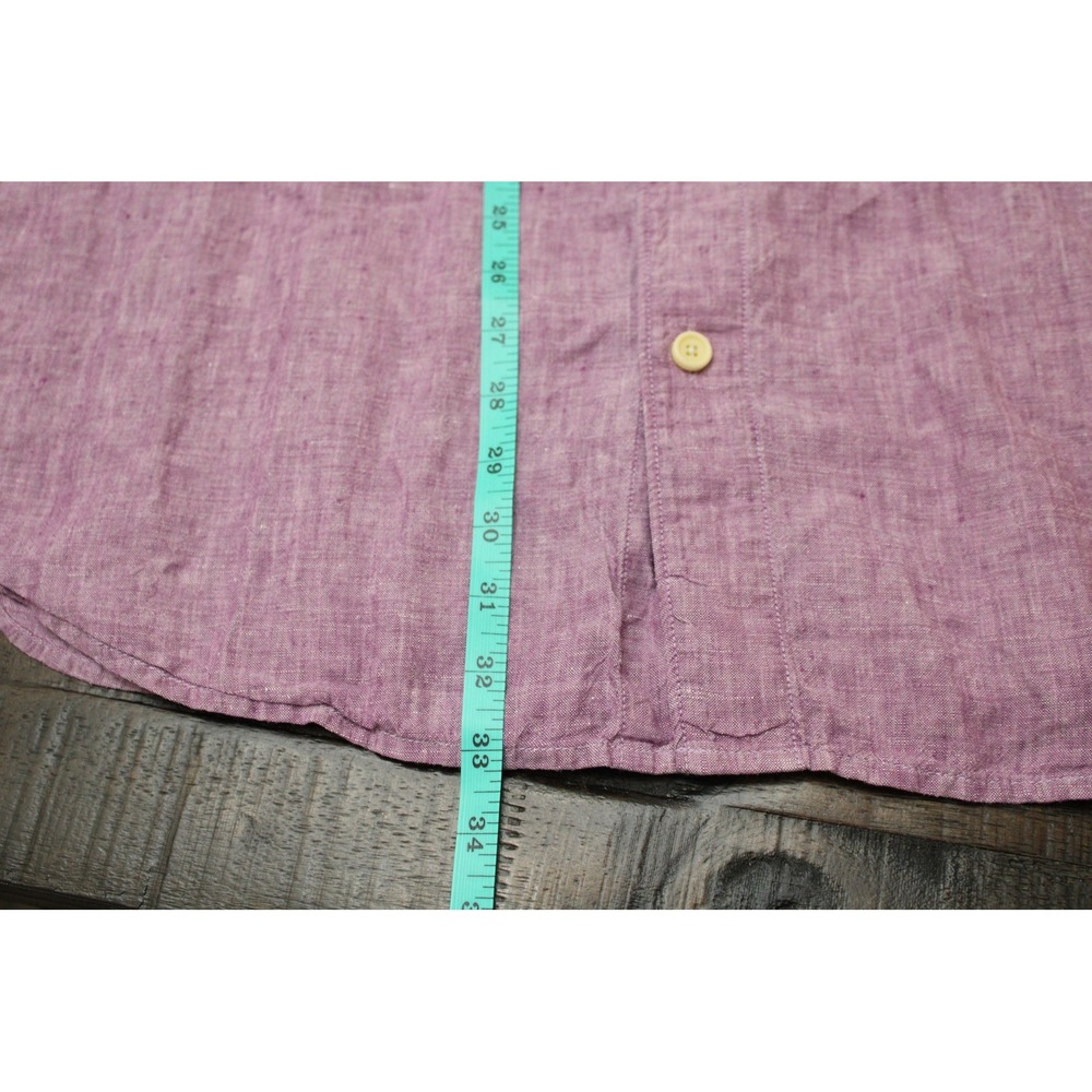 Tommy Bahama Shirt Mens XL Purple Solid Long Sleeve Linen Button Up Casual - Picture 6 of 9